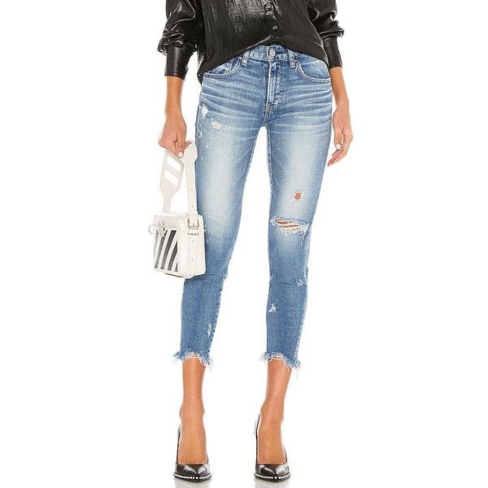 Moussy Vintage Cropped Skinny Distressed Jeans 29